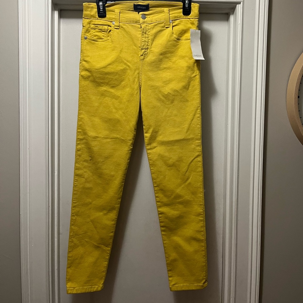 NWT Karen Kane Women’s Zuma Crop Jean Yellow Mustard Size 10